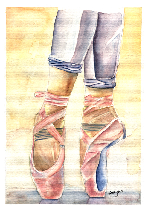 soraya pamplona ilustração aquarela serie ballet-01